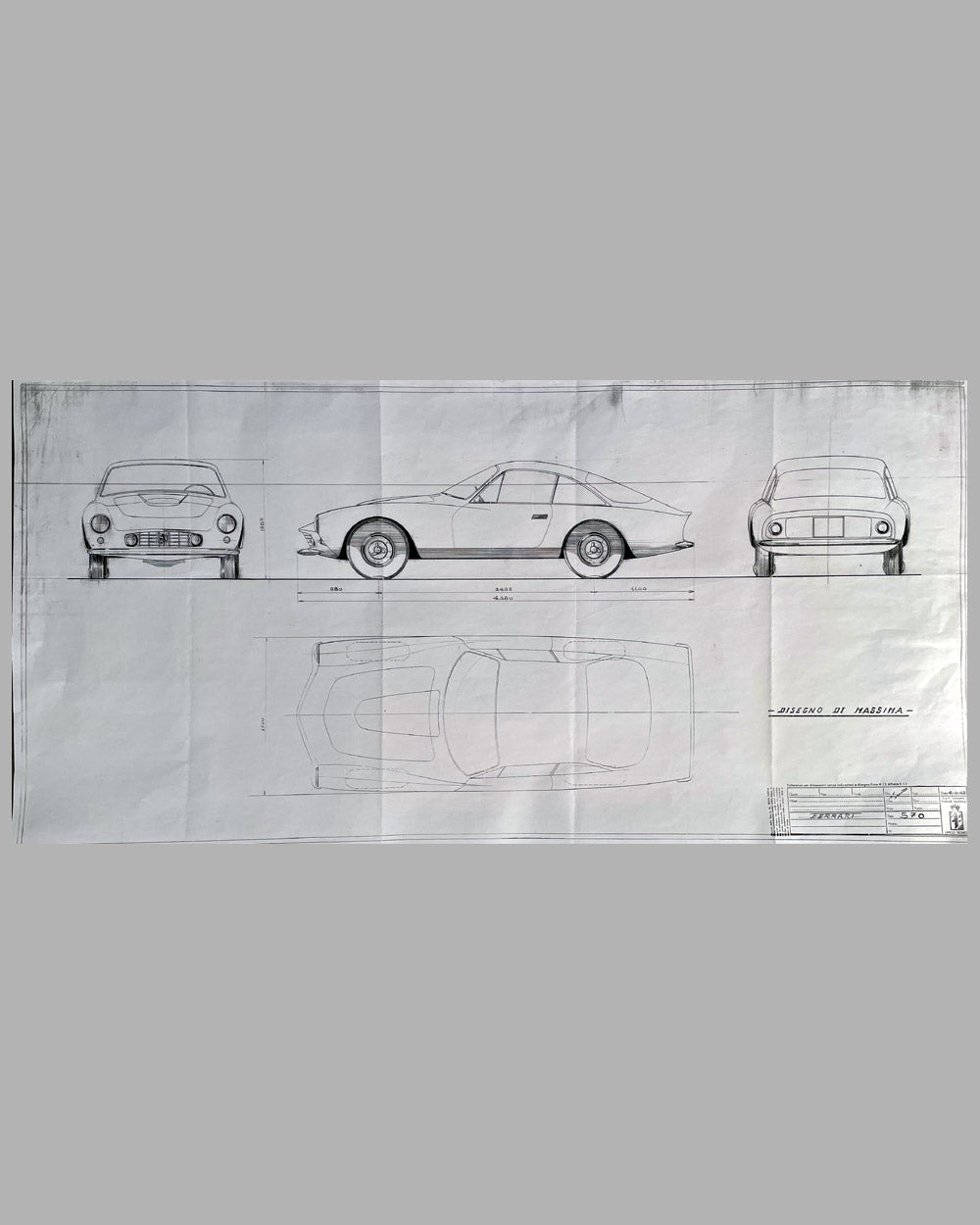 Ferrari 250 GT Lusso Pininfarina blueprint