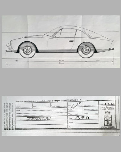 Ferrari 250 GT Lusso Pininfarina blueprint 2
