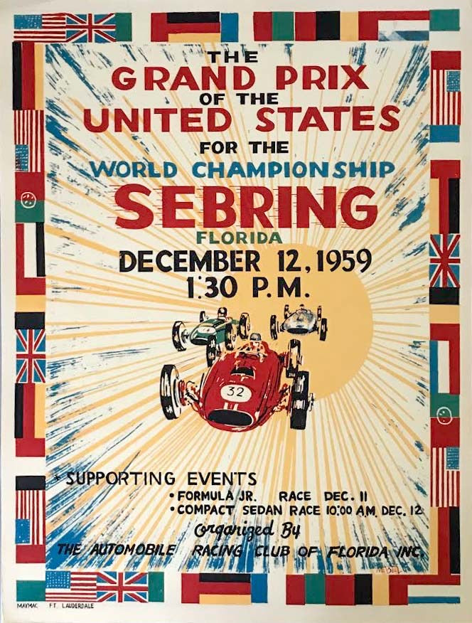 Grand Prix of the United States at Sebring, Florida in 1959 poster