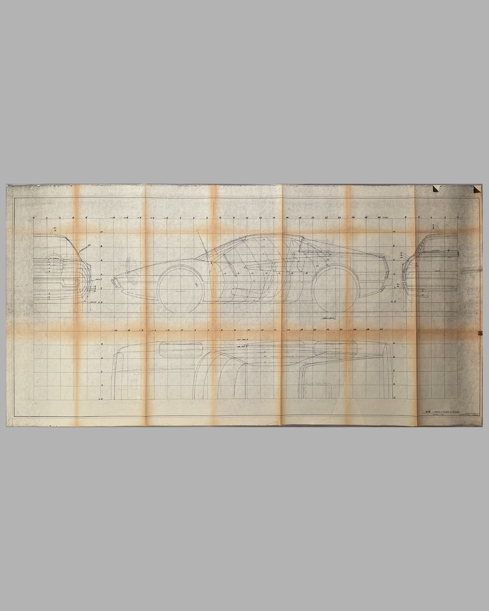 Ferrari 308 Pininfarina Studio early blueprint, 1972