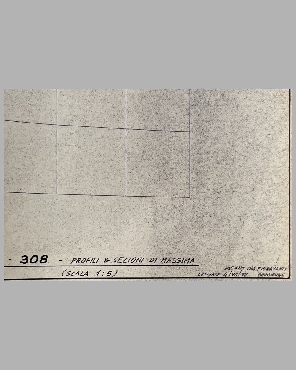 Ferrari 308 Pininfarina Studio early blueprint, 1972 4