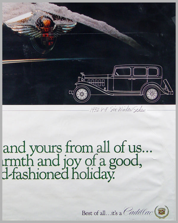 1932 Cadillac Holiday Greetings advertising poster, USA - l'art et