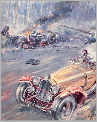 Alfa Romeo at Le Mans 1933, print by Geo Ham, France 3