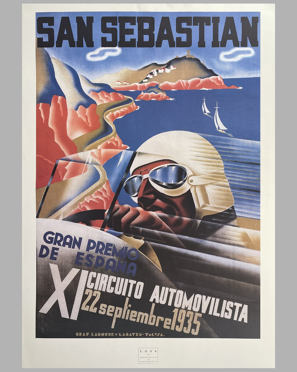 1935 Gran Premio de Espana in San Sebastian event poster