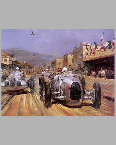 Auto Union at the Coppa Acerbo 1937 print by John Gable 3
