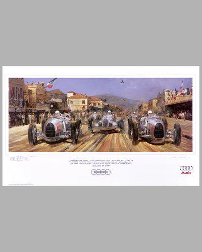 Auto Union at the Coppa Acerbo 1937 print by John Gable