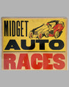 1945 Midget Auto races at the L.A. Coliseum, CA original event poster 2