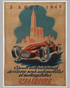 1947 Strasbourg Circuit International de vitesse pour automobiles et motorcycles original poster