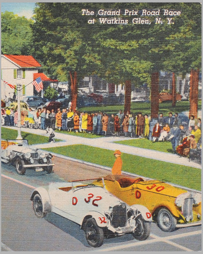 Watkins Glen Grand Prix Road Race “C.T. Art-Colortone” post card by Curteich-Chicago 3