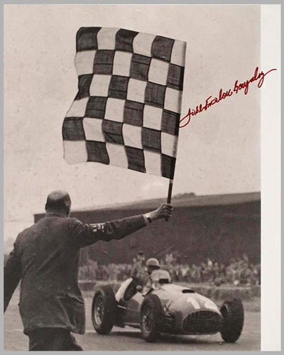1951 British Grand Prix photograph, autographed by Jose Froilan Gonzales 2