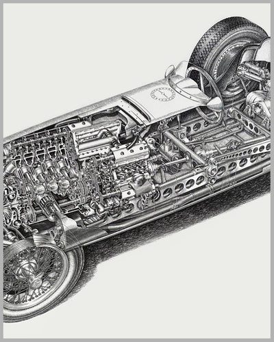 1951 BRM T15 Formula 1 cutaway by Yoshihiro Inomoto print, 1979 2