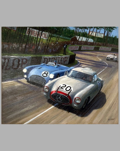 Battle at Le Mans in 1952 painting by Fred Stout 2