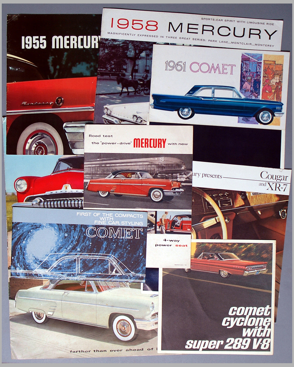 1953-1967 Mercury factory sales literature collection, lot of 10
