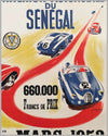 Criterium Automobile du Sénégal 1953 original poster by Jean Des Gachons 2