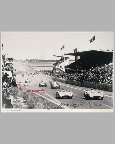 The 1954 French Grand Prix at Reims photograph by Fernando Gomez, autographed