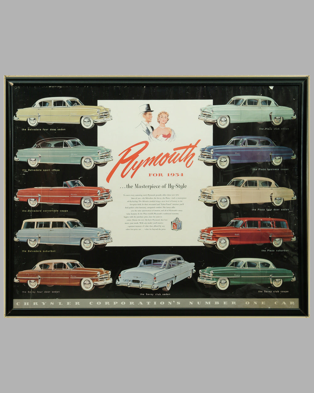 1954 Plymouth large advertising poster, USA