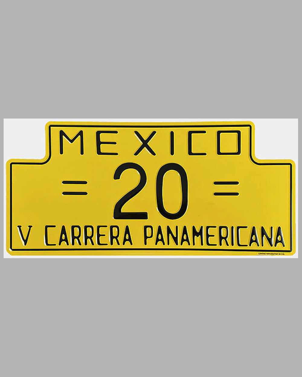 V Carrera Panamericana Mexico rally plaque, 1954, for Phil Hill&#39;s Ferrari