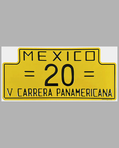 V Carrera Panamericana Mexico rally plaque, 1954, for Phil Hill's Ferrari