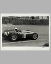 Eugenio Castellotti's Lancia D50 F1 at the Grand Prix of Pau in 1955, b&w photograph by Jesse Alexander