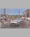 Mille Miglia 1955 print by Nicholas Watts, autographed by Moss and Jenkinson 2