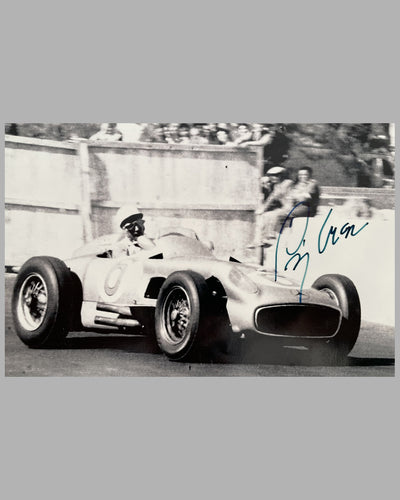 Monaco 1955 b&w photo by Fernando Gomez, autographed by Fangio and Moss 2