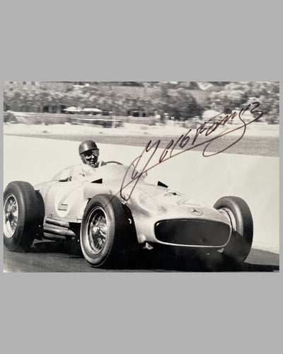 Monaco 1955 b&w photo by Fernando Gomez, autographed by Fangio and Moss 3