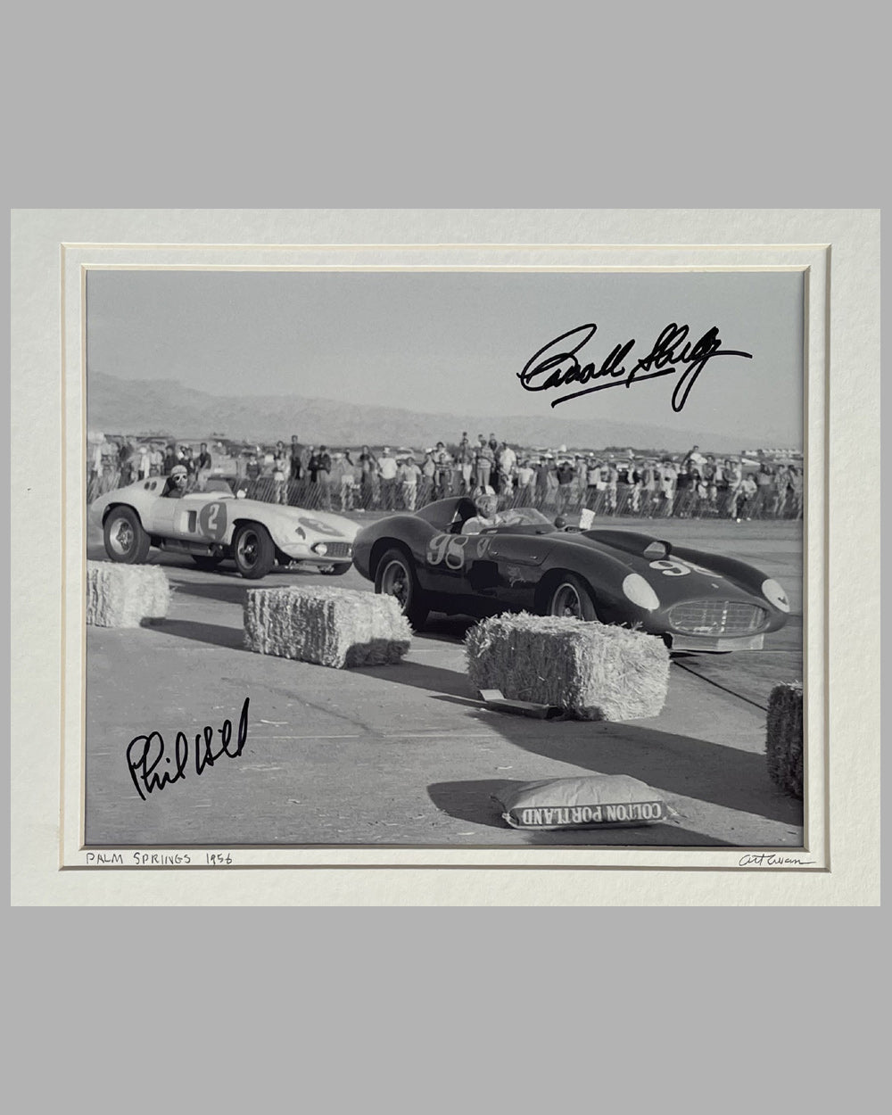 Palm Springs 1956 b&amp;w photographed by Art Evans, autographed by Shelby and Hill