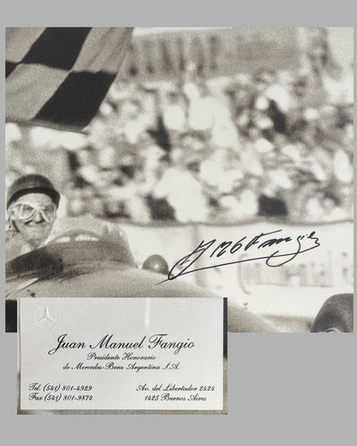 Juan Manuel Fangio 1957 Grand Prix of Nurburgring autographed photograph 3