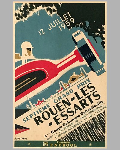 1959 7th Grand Prix of Rouen original event poster