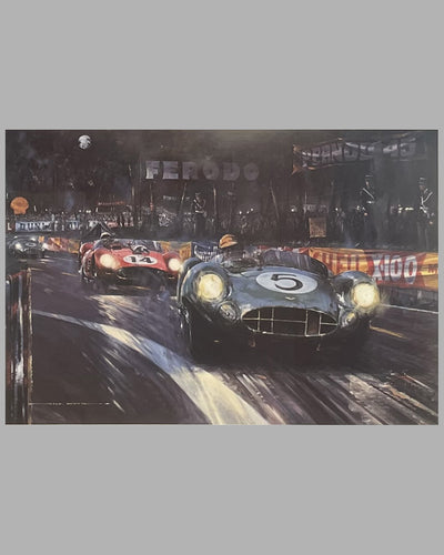 Aston Martin Victorious - Le Mans 1959 print by Nicholas Watts, autographed 2