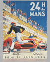 1959 - 24 Hours of Le Mans official ACO reproduction poster, autographed by the winners Shelby & Salvadori