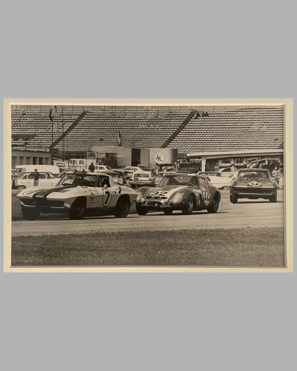 Daytona 2000 race 1964 b&amp;w photograph by Alice Bixler