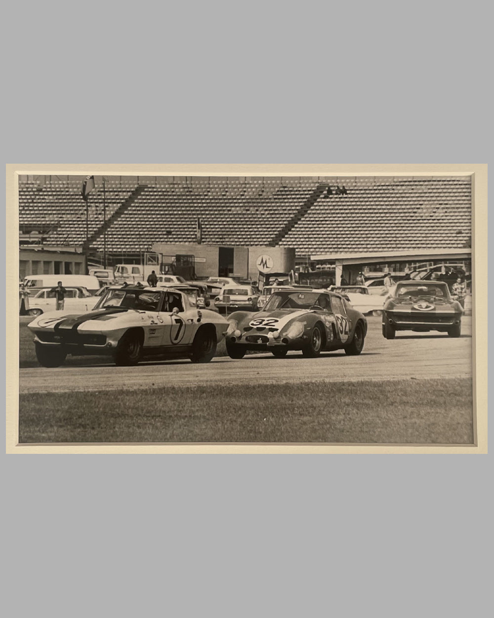 Daytona 200 race 1964 b&w photograph by Alice Bixler