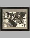 Dan Gurney and Carroll Shelby in the pits at Le Mans 1964 b&w photograph