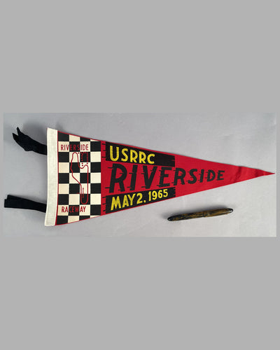 Original 1965 Riverside race track pennant