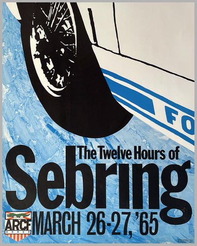 1965 – 12 Hours of Sebring original official race poster by Ron Kambourian