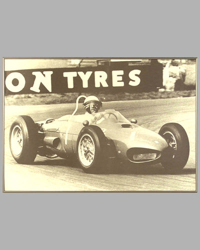 1962 large photograph of Phil Hill at speed, later print from period negative