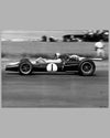 1967 Silverstone period b&w photo of Jack Brabham by T. C. March