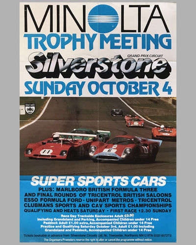 1970 Minolta Trophy Meeting-Silverstone original poster