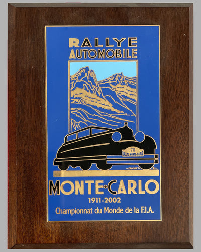 70th Rallye Automobile of Monte Carlo 2002 participant plaque