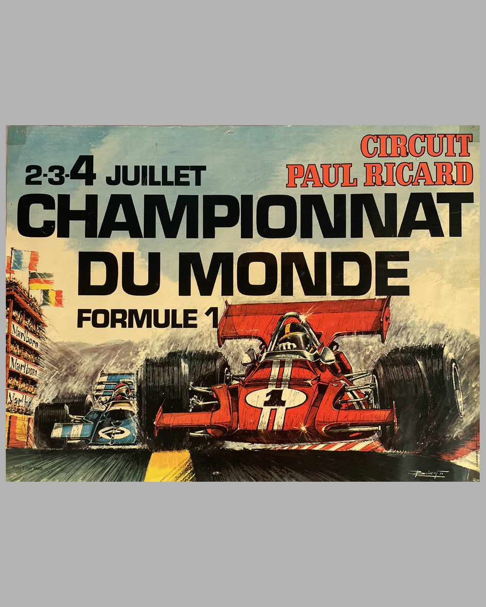 1971 Grand Prix of France original and official poster by Boivent