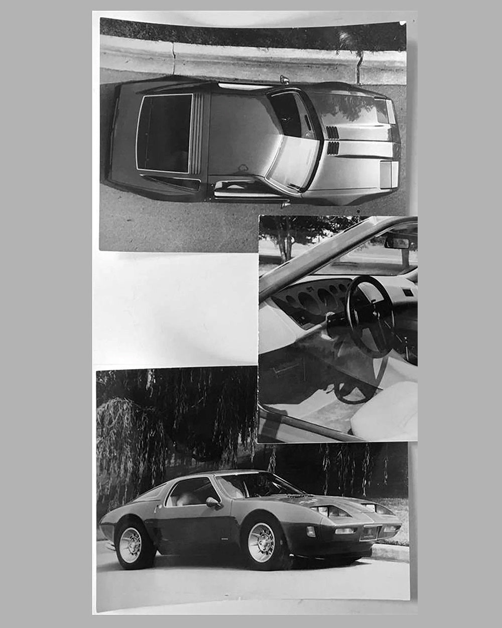 1973 Chevrolet Corvette Birotore prototype Pininfarina period b&amp;w press photos, lot of 5 2