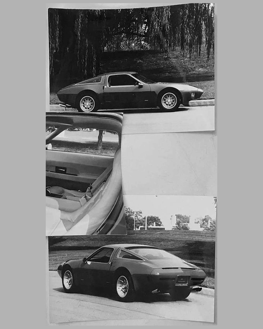 1973 Chevrolet Corvette Birotore prototype Pininfarina period b&amp;w press photos, lot of 5 3