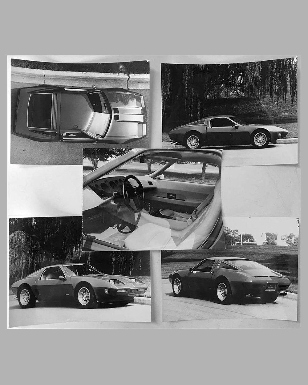 1973 Chevrolet Corvette Birotore prototype Pininfarina period b&amp;w press photos, lot of 5