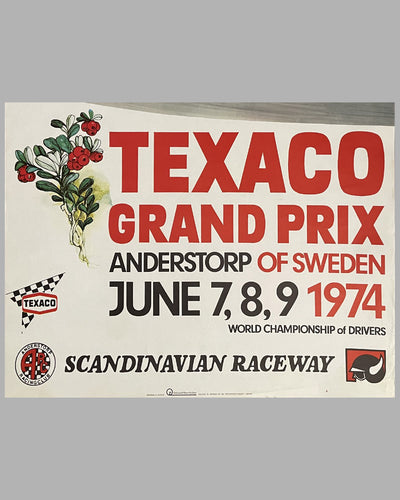 1974 Grand Prix of Sweden at Anderstorp original event poster 3
