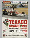 1974 Grand Prix of Sweden at Anderstorp original event poster