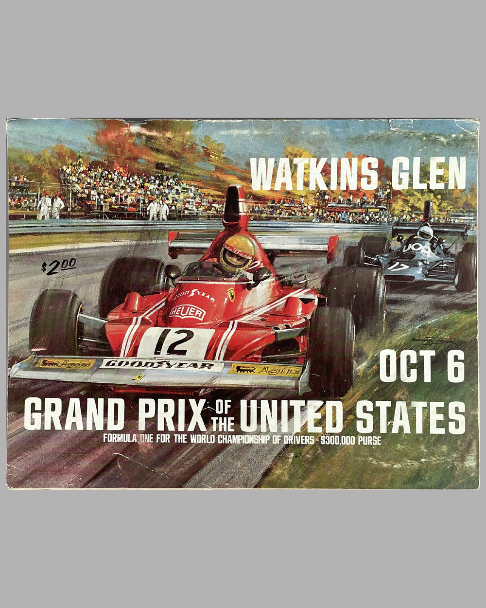 1974 U.S. Grand Prix at Watkins Glen program for the Formula 1 race
