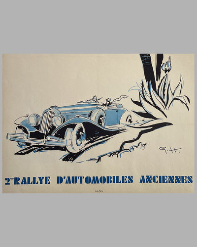 2nd Rallye d’automobiles anciennes, Monte Carlo 1976 original event poster by Geo Ham 2