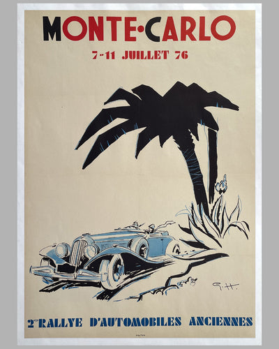 2nd Rallye d’automobiles anciennes, Monte Carlo 1976 original event poster by Geo Ham
