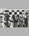 1976 Long Beach Grand Prix b&w photograph by Fernando Gomez, autographed by 6 drivers